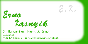 erno kasnyik business card